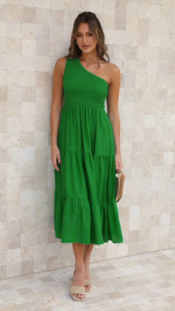A-Line Sleeveless Dress with Ruched Details