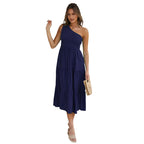 A-Line Sleeveless Dress with Ruched Details