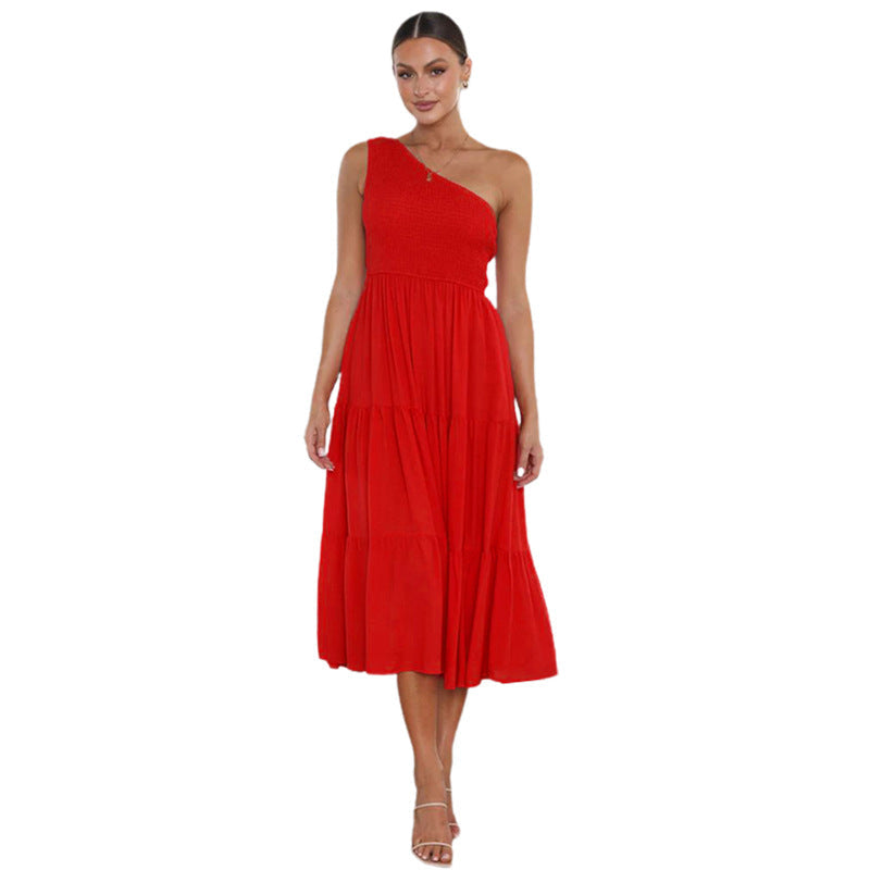 A-Line Sleeveless Dress with Ruched Details