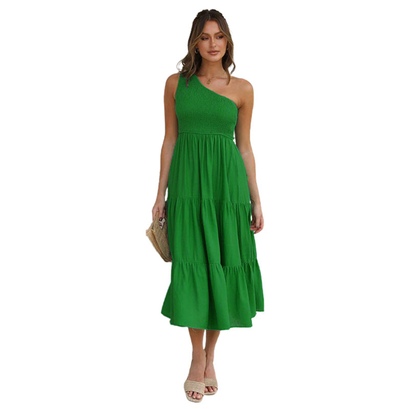 A-Line Sleeveless Dress with Ruched Details
