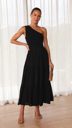 A-Line Sleeveless Dress with Ruched Details