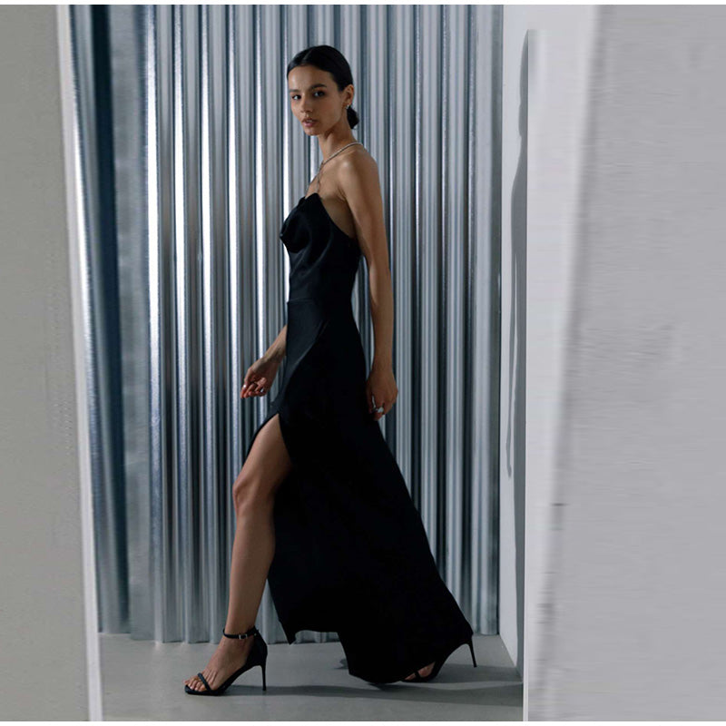 Off-Shoulder Maxi Dress with a Split Detail