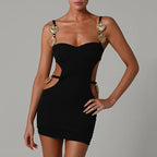 Paneled Mini Dress with Cutout Details