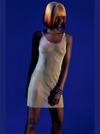 Glitter Sheer Mini Dress