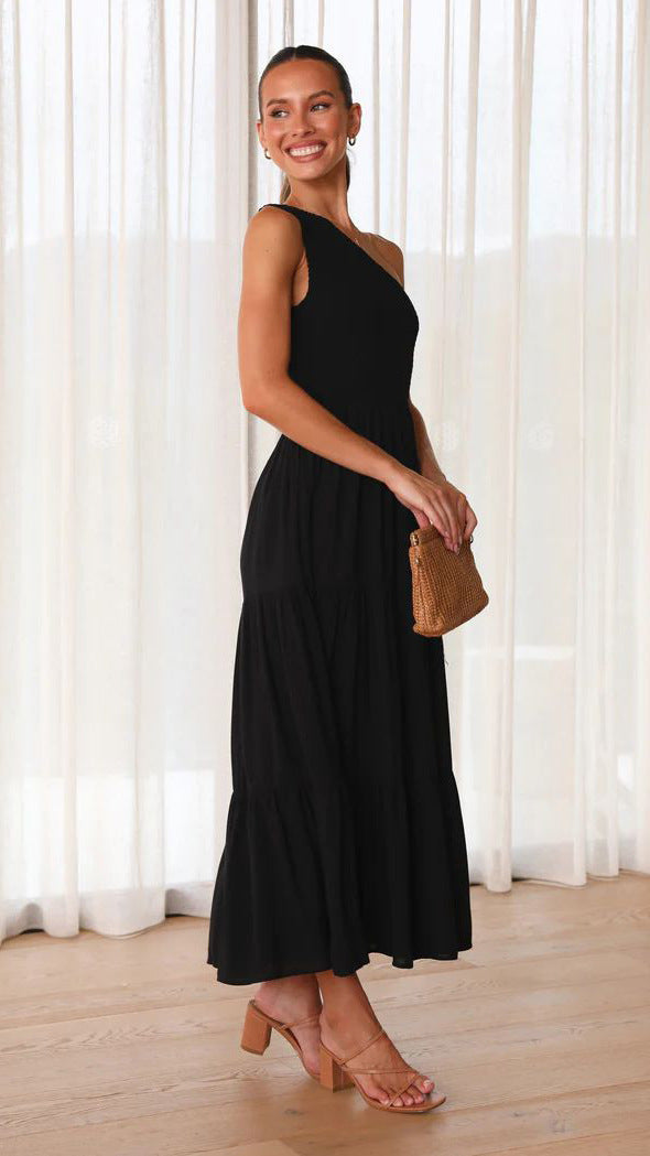 A-Line Sleeveless Dress with Ruched Details