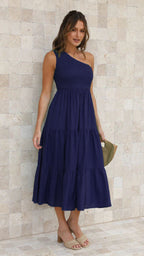 A-Line Sleeveless Dress with Ruched Details