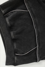 Oversized Washed Hoodie with Panel Seams