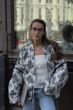 Floral Bell-Sleeve Long-Sleeve Coat