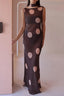 Polka-Dot Bodycon Sleeveless Maxi Dress