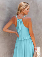 Tiered High-Low Maxi Dress with Ruffle Details