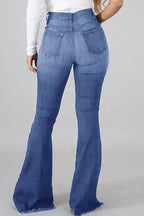 High-Rise Distressed Jeans