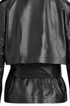 Leather Cropped Streetwear Coat