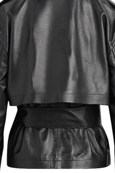 Leather Cropped Streetwear Coat
