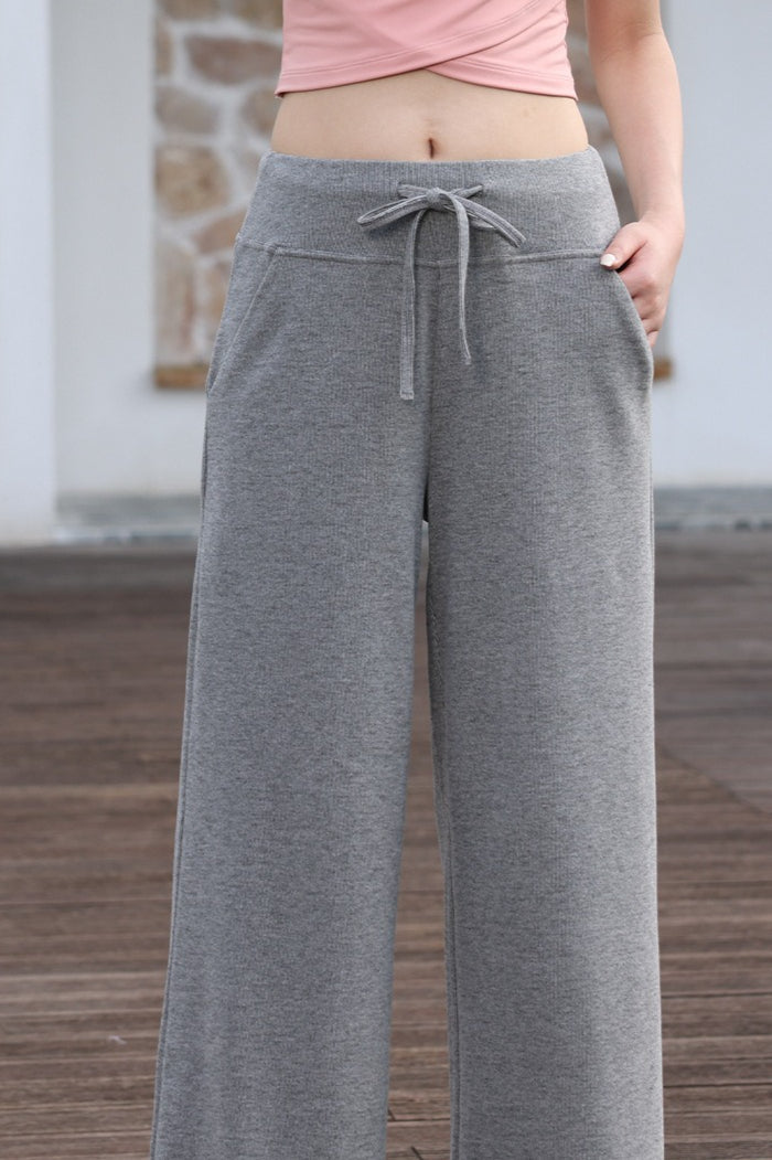 Wide-Leg High-Rise Knit Pants