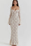 Long-Sleeve Maxi Dress with a Square Neck