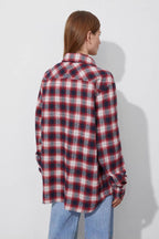Checked Oversized Cotton Blouse