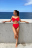 Striped Strapless Bikini Set