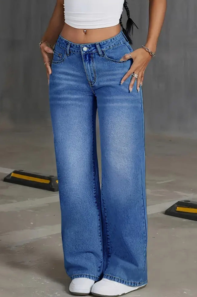 Fitted Washed Jeans Main image
