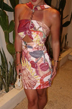 High-Rise Strapless Mini Dress with an Off-Shoulder Neck