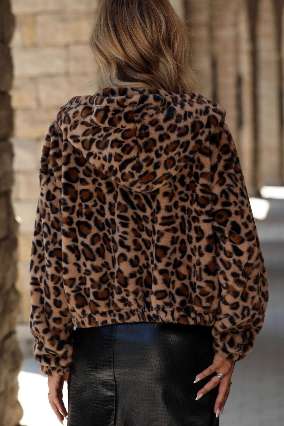 Leopard-Print Relaxed-Fit Coat