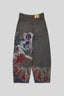Washed Straight Jeans with Eye Artwork
