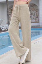 Wide-Leg High-Rise Knit Pants