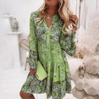 Floral Ruffled Ruched Dress