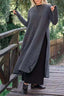 Knit Relaxed-Fit Midi Dress with Lace Details