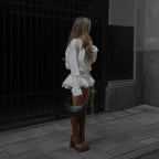Relaxed-Fit Twist-Detail Mini Dress with Pleat Details