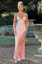 Satin Bias-Cut Maxi Dress