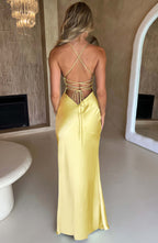 Satin Bias-Cut Maxi Dress