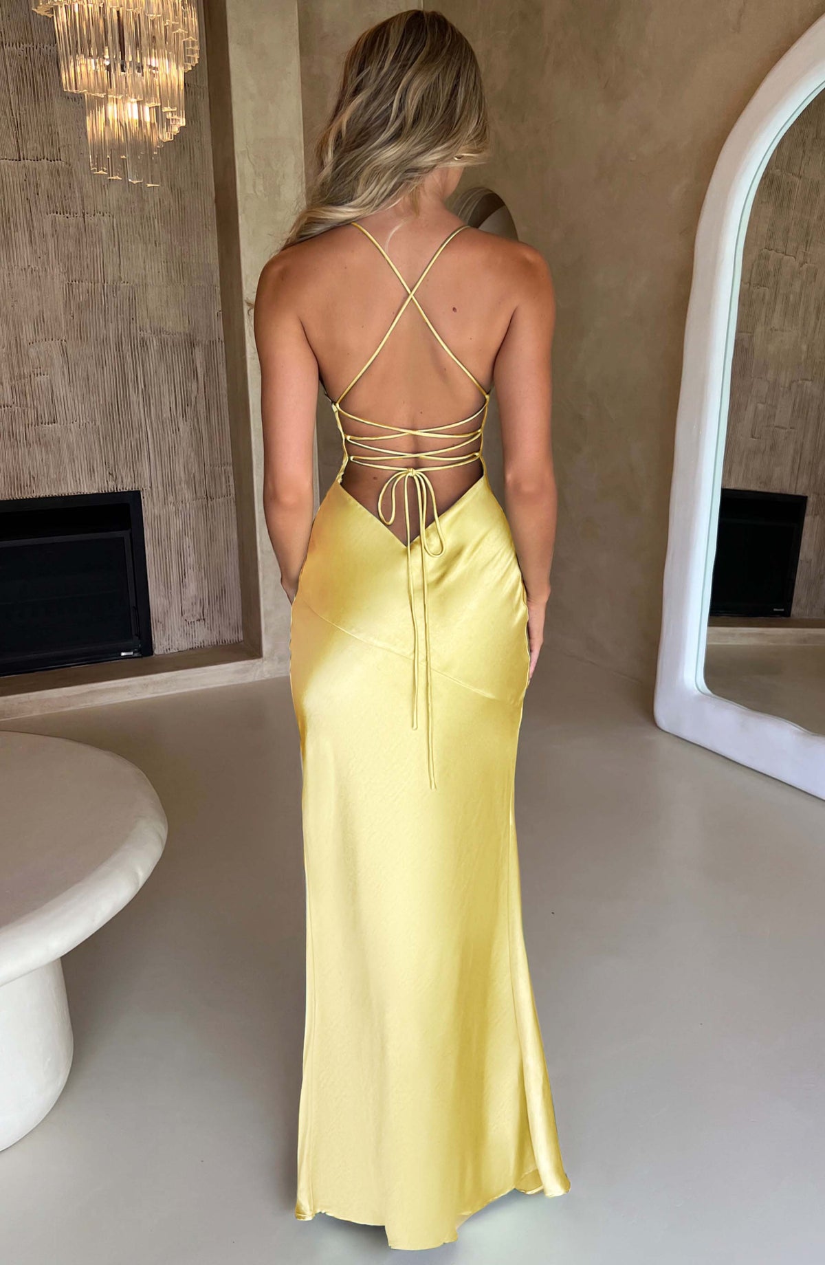 Satin Bias-Cut Maxi Dress