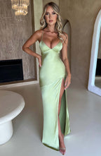 Satin Bias-Cut Maxi Dress