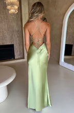 Satin Bias-Cut Maxi Dress