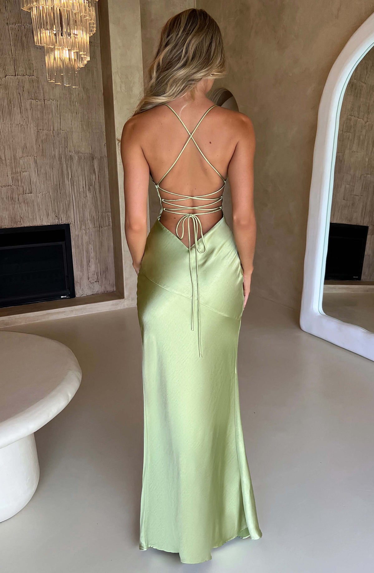 Satin Bias-Cut Maxi Dress