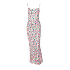 Floral Strappy Open-Back Maxi Dress with a Cowl Neck