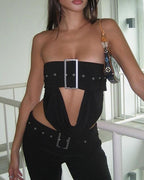 Sleeveless Cropped Strapless Top