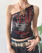 Strappy Asymmetric Top with a One-Shoulder Cut
