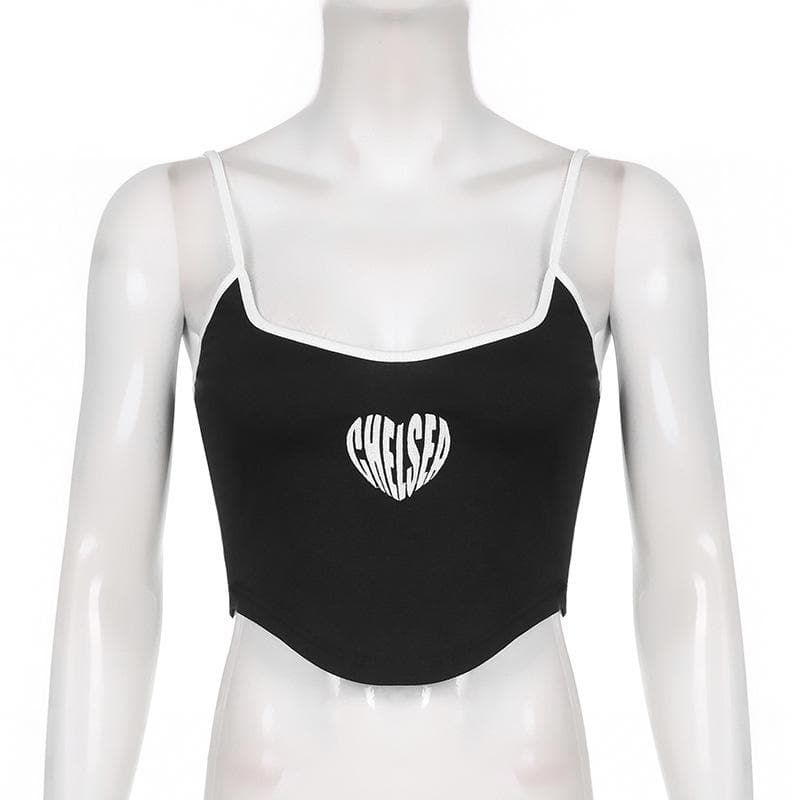 Cropped Strappy Printed Cami Top