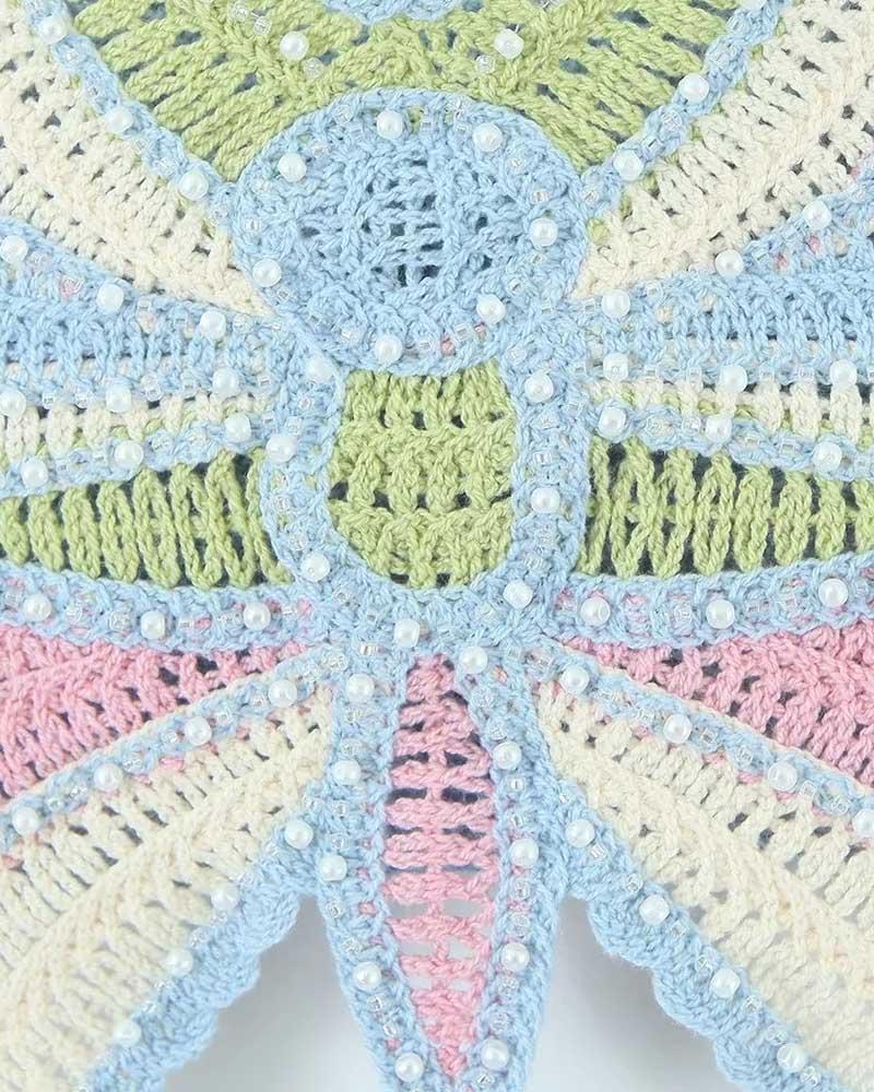 Crochet Strappy Cami Top with Butterfly Details