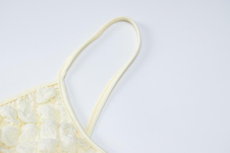Waffle-Texture Strappy Open-Back Midi Dress with Cutout Details