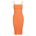 Strappy Open-Back Smocked Dress with Ruffle Details
