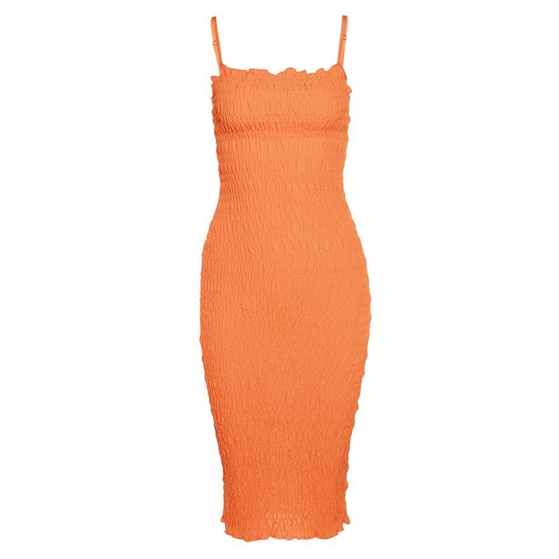 Strappy Open-Back Smocked Dress with Ruffle Details