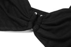 Cowl-Neck Strappy Long-Sleeve Two-Piece Set with Ruched Details