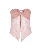 Lace Bandeau Draped Top