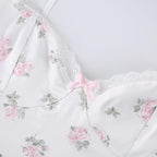 Floral Strappy Open-Back Mini Dress with Lace Details