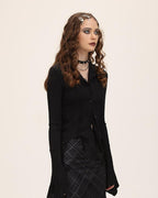 Knit Collared Long-Sleeve Shirt