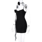 V-Neck Strappy Open-Back Mini Dress