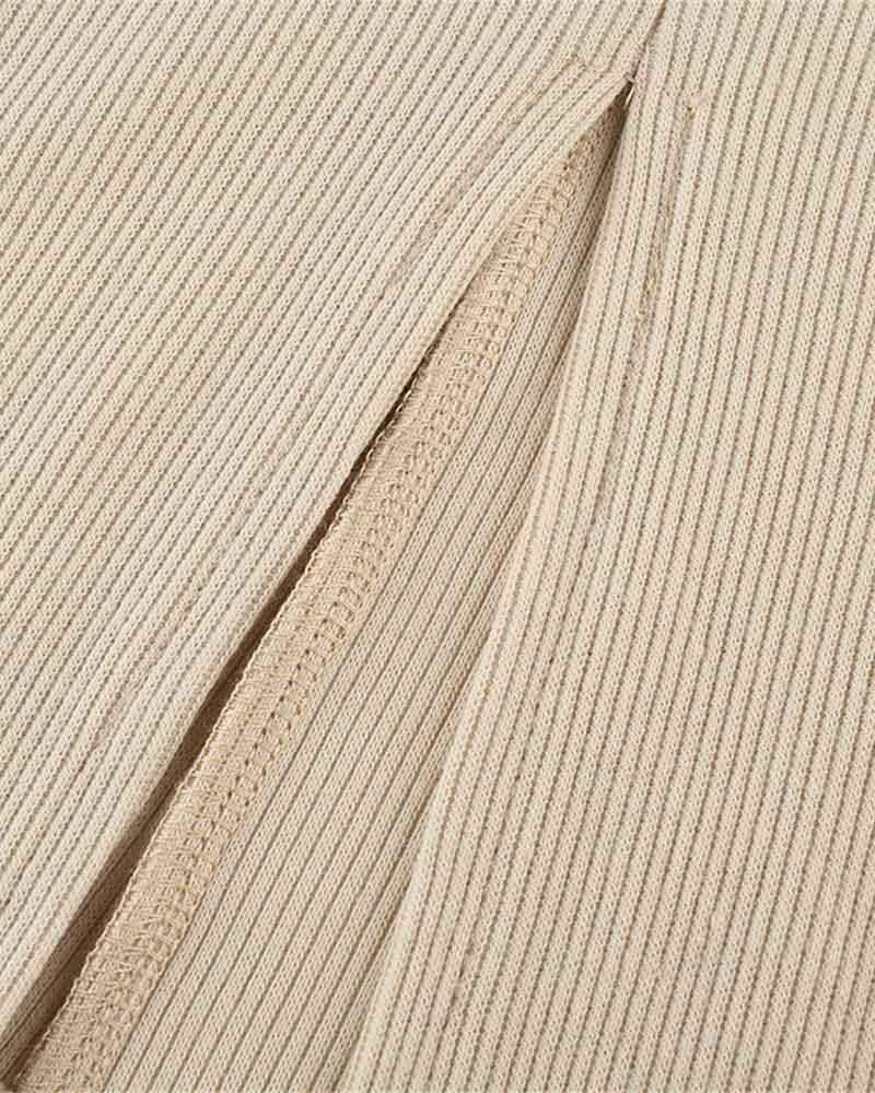 Ribbed Bodycon Dress with a Square Neck