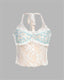 Blue Strappy Cami Top with Lace Details